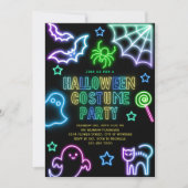 Halloween Costume Party Einladung Kids Neon Spook (Vorderseite)