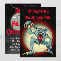 Halloween Costume Party Einladung mit Werewolf
