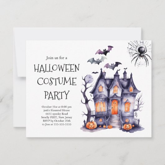 Halloween Costume Party Einladung | unheimlich (Vorderseite)