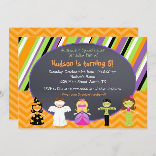 Halloween Costume Party Einladungen (Vorne/Hinten)