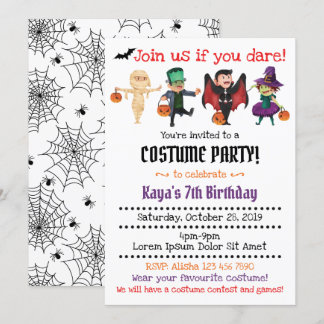 Halloween Costume Party Einladungen