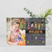 Halloween Costume Party Foto Einladung (Stehend Vorderseite)