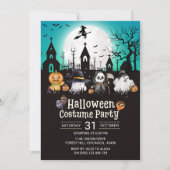 Halloween Costume Party Fun Ghosts Einladung (Vorderseite)