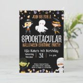 Halloween Costume Party Geburtstagskind Party Einladung (Stehend Vorderseite)