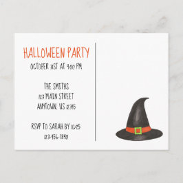 Halloween Costume Party Ghost Hexenkürbis Bat Einladungspostkarte