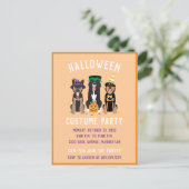 Halloween Costume Party Hunde Einladungspostkarte (Stehend Vorderseite)