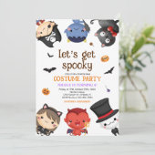 Halloween Costume Party Kindermädchen Niedlich Einladung (Stehend Vorderseite)