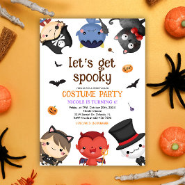 Halloween Costume Party Kindermädchen Niedlich Einladung