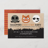 Halloween Costume Party Niedlich Masken Einladung (Vorne/Hinten)