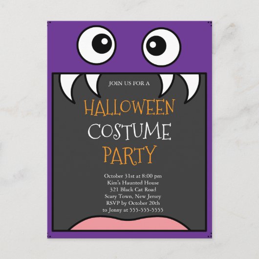 Halloween Costume Party Postkarte (Vorderseite)
