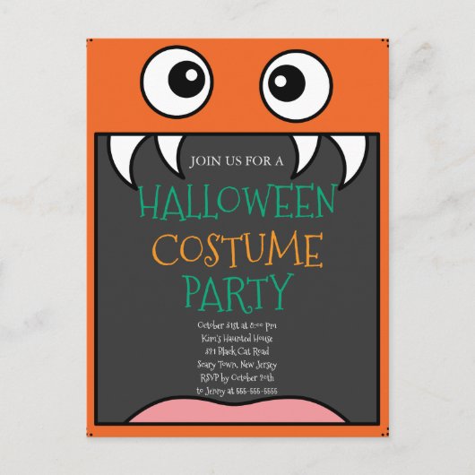 Halloween Costume Party Postkarte (Vorderseite)