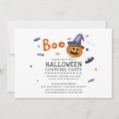 Halloween Costume Party Pumpkin Bats Einladung (Vorderseite)