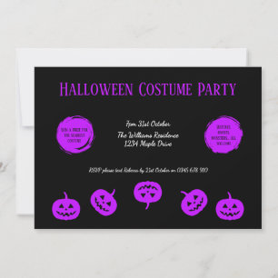 Halloween Costume Party Pumpkin Einladung