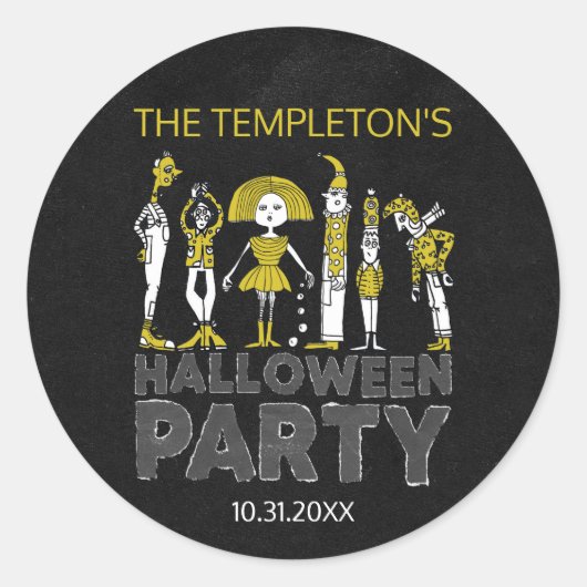 Halloween Costume Party Runder Aufkleber (Vorderseite)