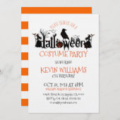 Halloween Costume Party SpookyHalloween Typografie Einladung (Vorne/Hinten)