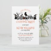Halloween Costume Party SpookyHalloween Typografie Einladung (Stehend Vorderseite)