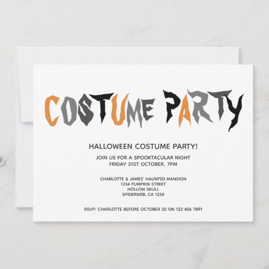 Halloween Costume Party Strickmuster Einladung (Vorderseite)
