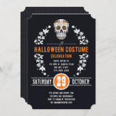 Halloween Costume Party Sugar Skull Einladungen (Vorne/Hinten)