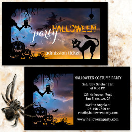 Halloween Costume Party Ticket Business Card Begleitkarte