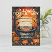 Halloween Costume Party Wasserfarbe Einladung (Stehend Vorderseite)