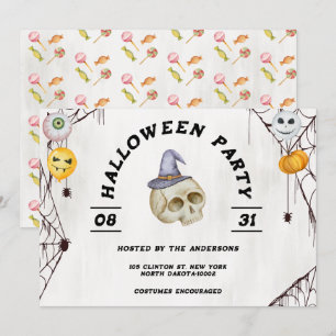 Halloween Costume Party Wasserfarbe Einladung