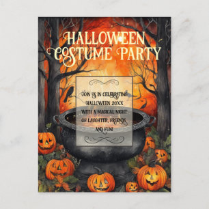 Halloween Costume Party Wasserfarbe Einladungspostkarte