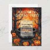 Halloween Costume Party Wasserfarbe Einladungspostkarte (Vorne/Hinten)