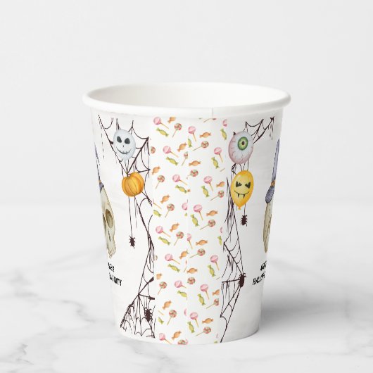 Halloween Costume Party Wasserfarbe Pappbecher (Rechts)