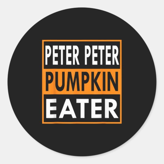 Halloween Costume Peter Pumpkin Eater Runder Aufkleber (Vorderseite)