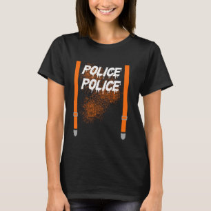 Halloween Costume Police Officer Blue Line Liebe T-Shirt