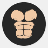 Halloween Costume Spaß Monkey Gorilla Anzug Ha Runder Aufkleber (Vorderseite)