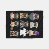 Halloween Costume Spooky Ghost Pumpkin Mops Hallow Fleecedecke (Vorderseite (Horizontal))
