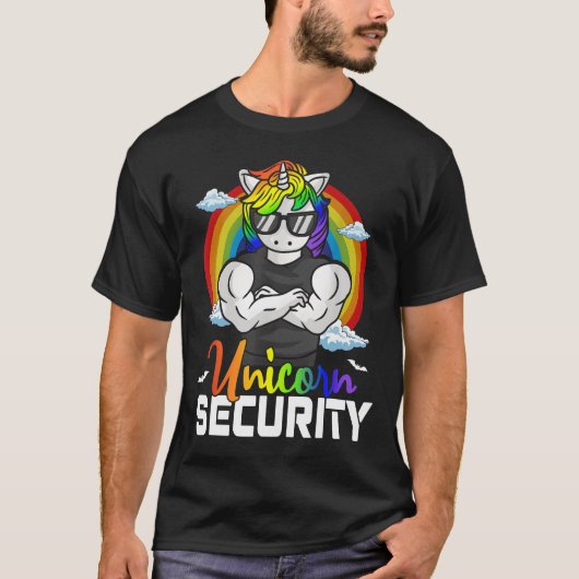 Halloween Costume Unicorn Security Matching Family T-Shirt (Vorderseite)