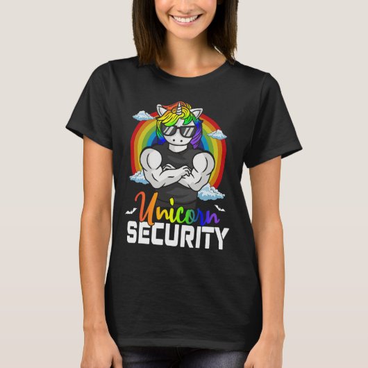 Halloween Costume Unicorn Security Matching Family T-Shirt (Vorderseite)