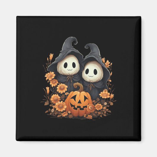 Halloween Costume Vintager Blumenghost Pumpkin Spa Magnet (Vorne)