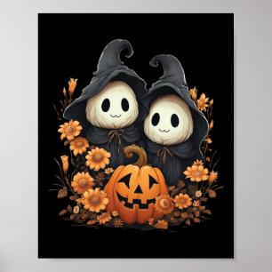 Halloween Costume Vintager Blumenghost Pumpkin Spa Poster