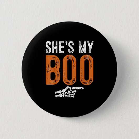 Halloween Costumes Shes My Boo Couple Matching Par Button (Vorderseite)
