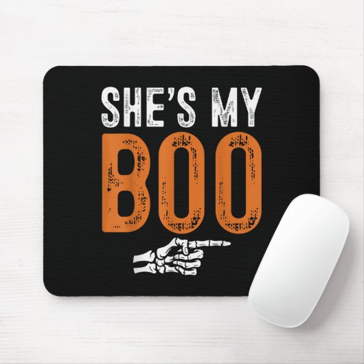 Halloween Costumes Shes My Boo Couple Matching Par Mousepad (Mit Mouse)
