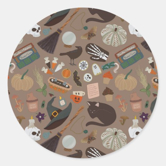 Halloween Cotattcore Runder Aufkleber (Vorderseite)