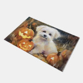 Halloween Coton De Tulear mit Pumpkins Beängstigen Fußmatte (Schrägansicht)
