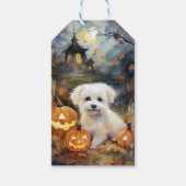 Halloween Coton De Tulear mit Pumpkins Beängstigen Geschenkanhänger (Vorderseite)