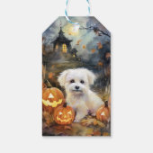 Halloween Coton De Tulear mit Pumpkins Beängstigen Geschenkanhänger (Rückseite)