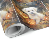 Halloween Coton De Tulear mit Pumpkins Beängstigen Geschenkpapier (Rolleneckpunkt)