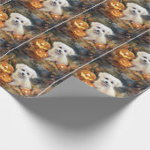 Halloween Coton De Tulear mit Pumpkins Beängstigen Geschenkpapier (Ecke)