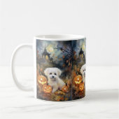 Halloween Coton De Tulear mit Pumpkins Beängstigen Kaffeetasse (Links)