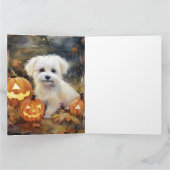 Halloween Coton De Tulear mit Pumpkins Beängstigen Karte (Innenseite)