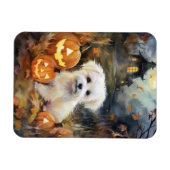 Halloween Coton De Tulear mit Pumpkins Beängstigen Magnet (Horizontal)