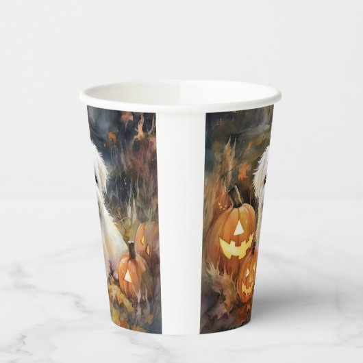 Halloween Coton De Tulear mit Pumpkins Beängstigen Pappbecher (Links)