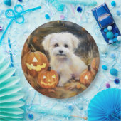 Halloween Coton De Tulear mit Pumpkins Beängstigen Pappteller (Party)