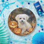 Halloween Coton De Tulear mit Pumpkins Beängstigen Pappteller (Party)